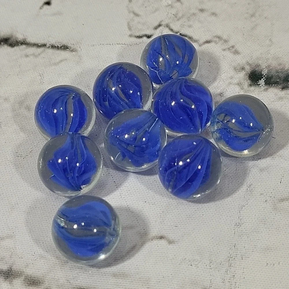 Vintage Marbles Lot Of 33 Glass Swirl Multicolor Classic Game Replacement Pieces